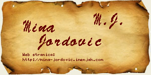 Mina Jordović vizit kartica